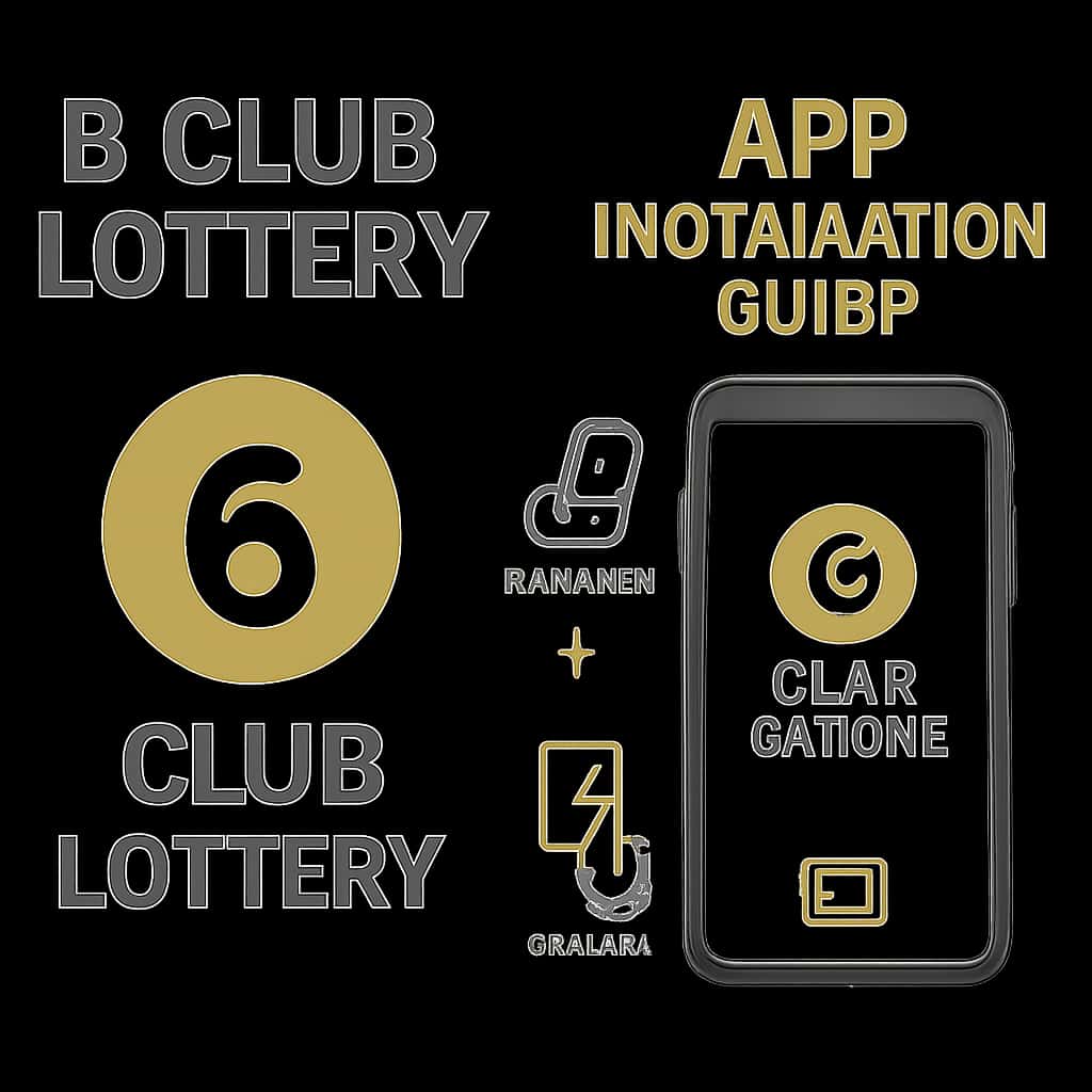 A diagram illustrating the installation steps for the 6 Club Lottery App.