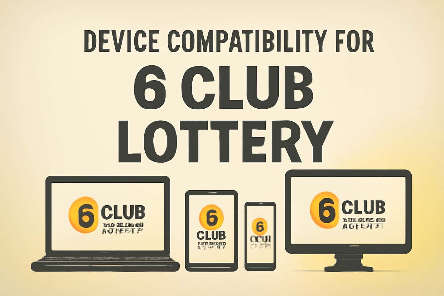 Informational graphic on device compatibility for 6 Club Lottery.