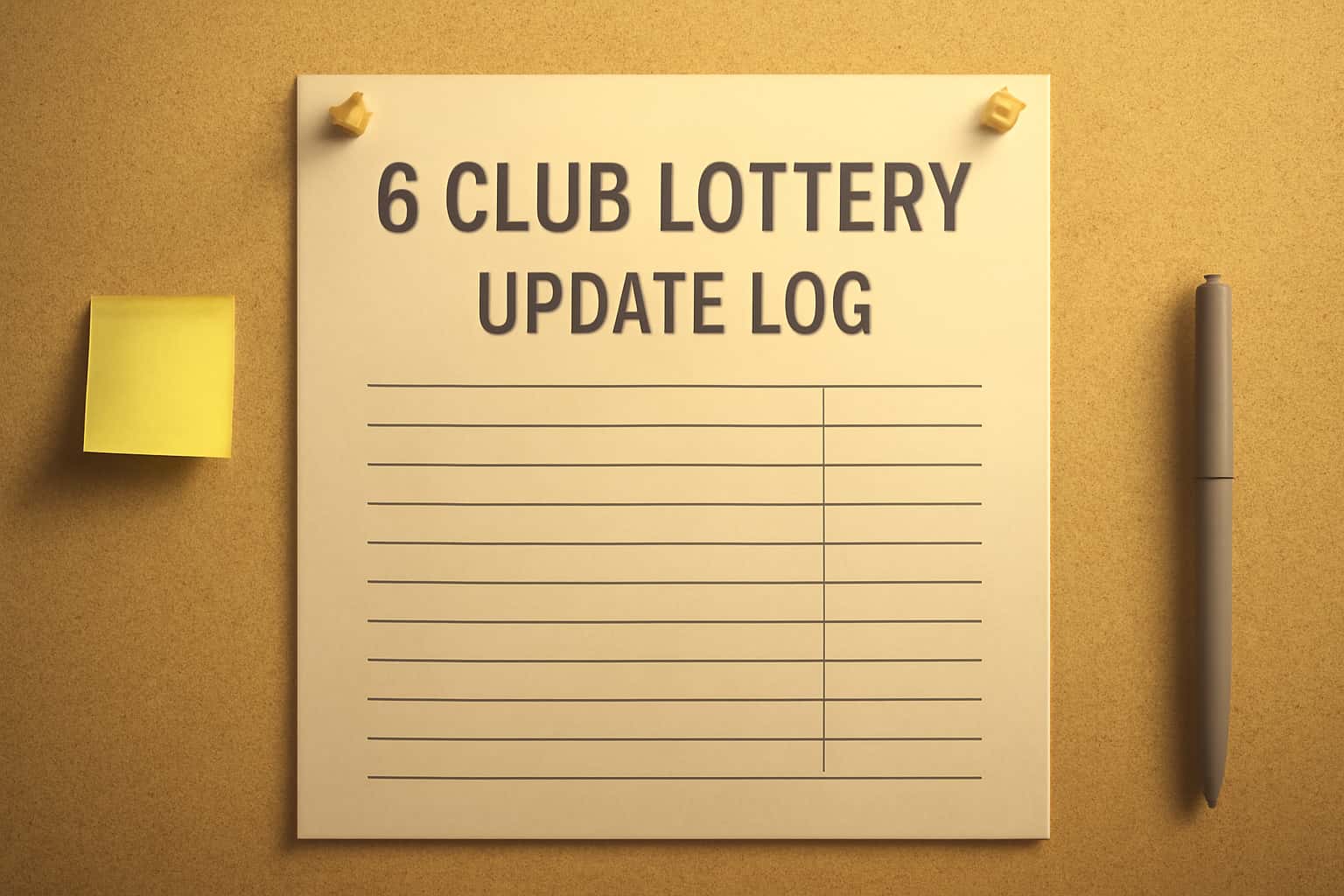 An informative visual representation of the 6 Club Lottery Update Log, highlighting account features and updates.
