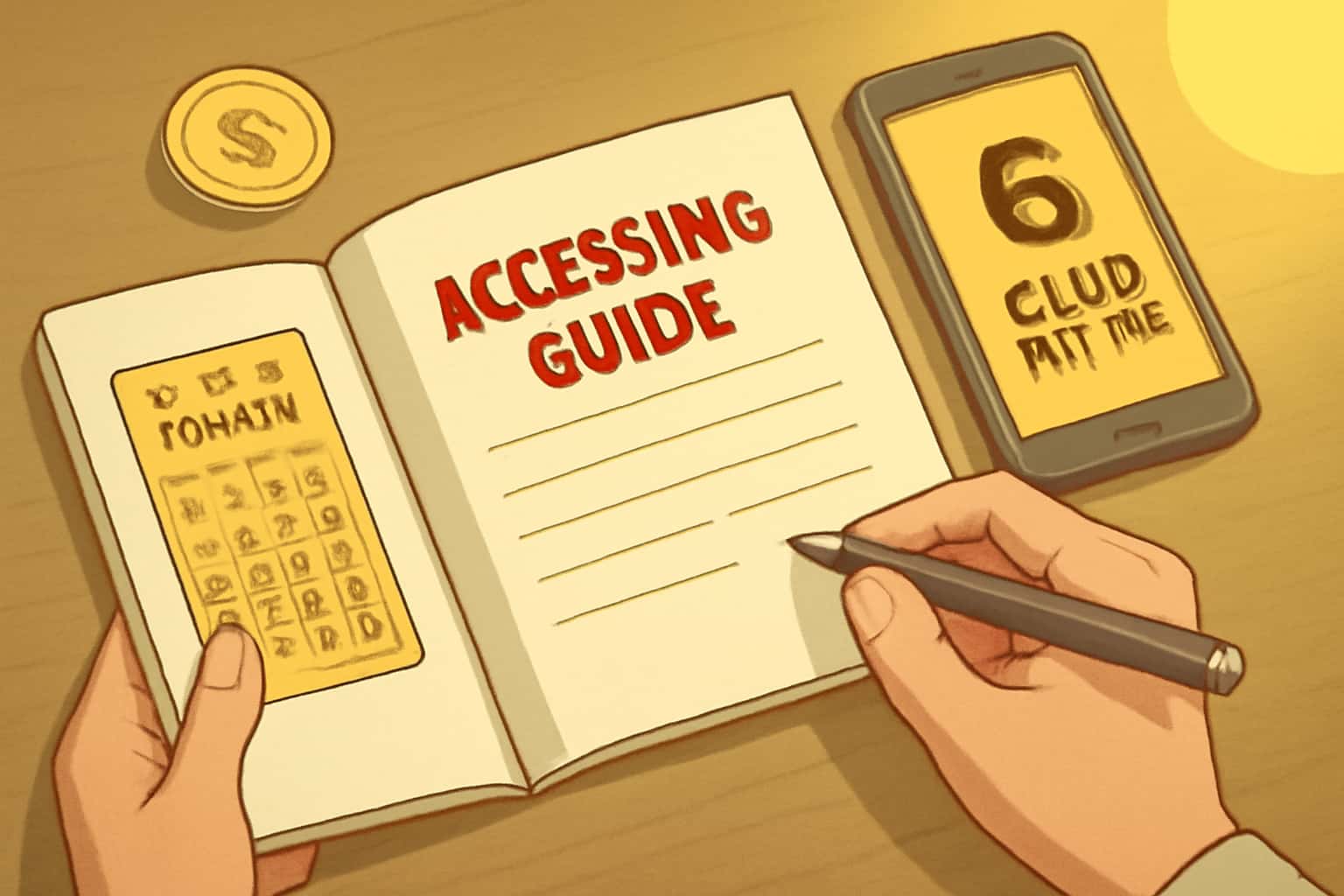 An informative representation of accessing the 6 Club Lottery, highlighting the platform's features.