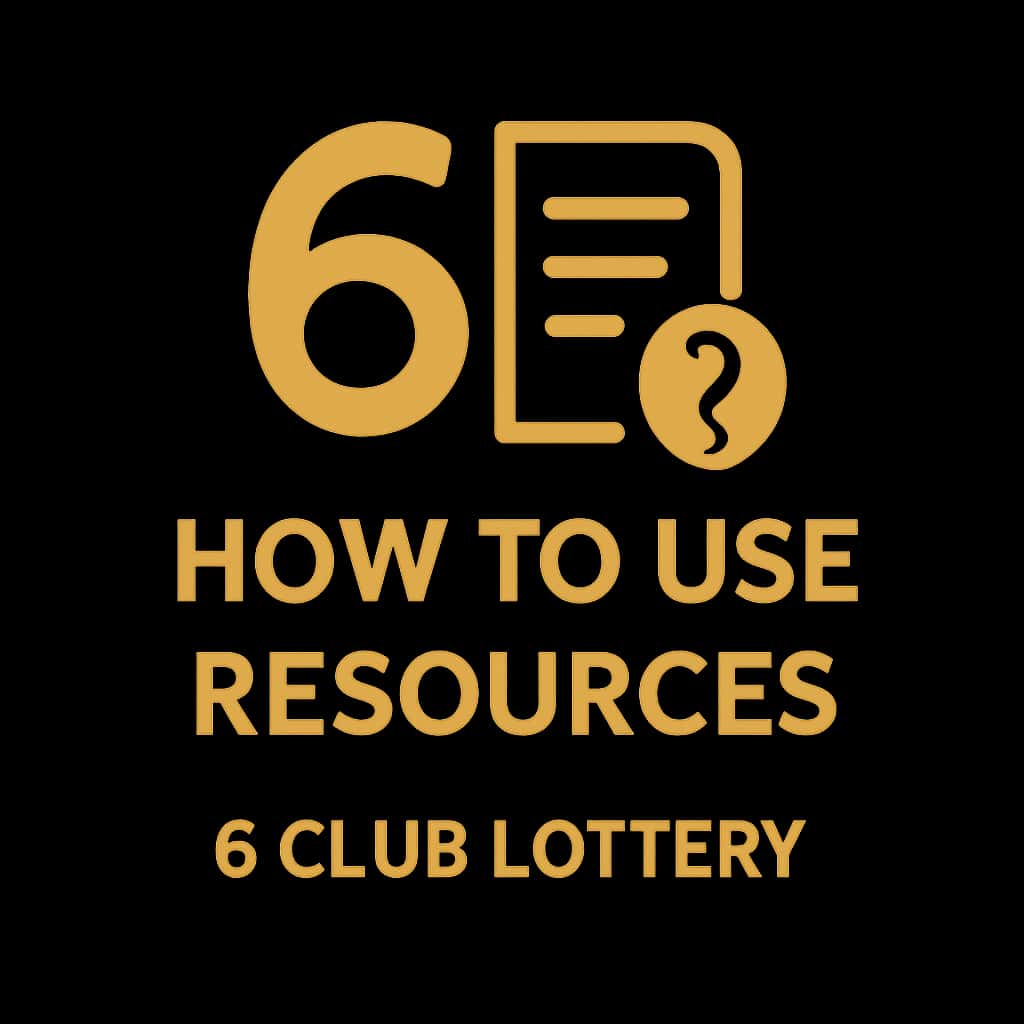 An icon representing 6 Club Lottery resources, designed in a professional manner.